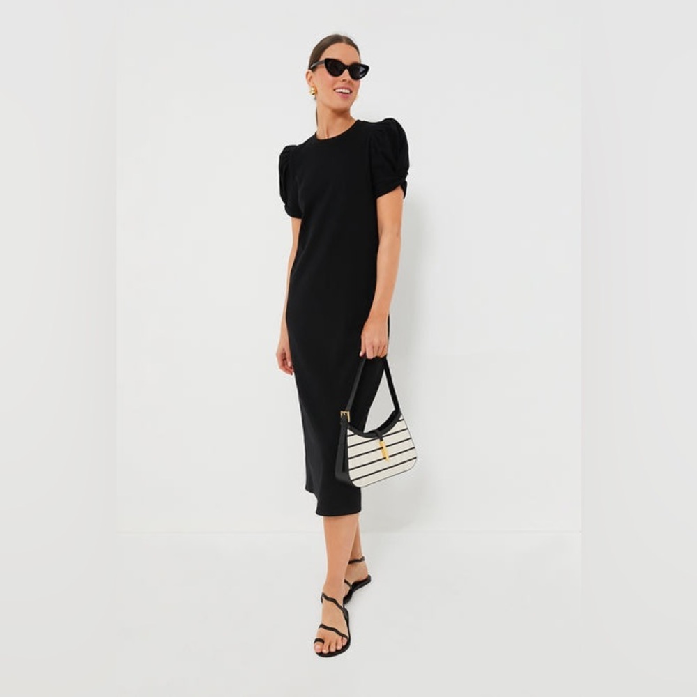 Tuckernuck - Pomander Place - Black Short Sleeve Vesty Midi Dress